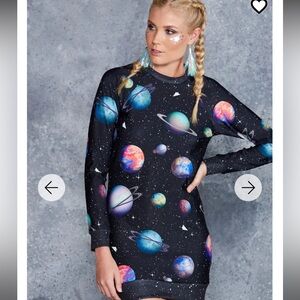 Black milk paper universe sweater dress